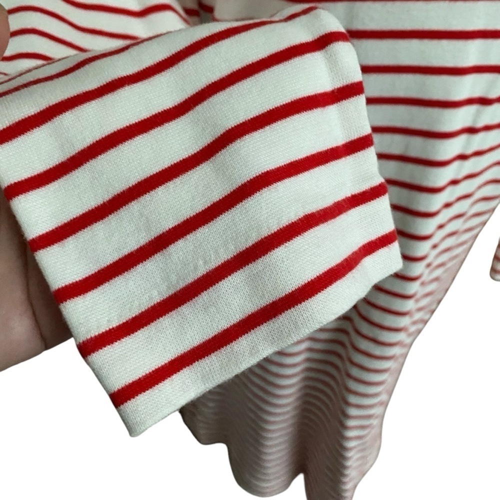 J.Crew Factory Red White Stripe Shift Dress Small Nautical Cotton Knit - Picture 4 of 12